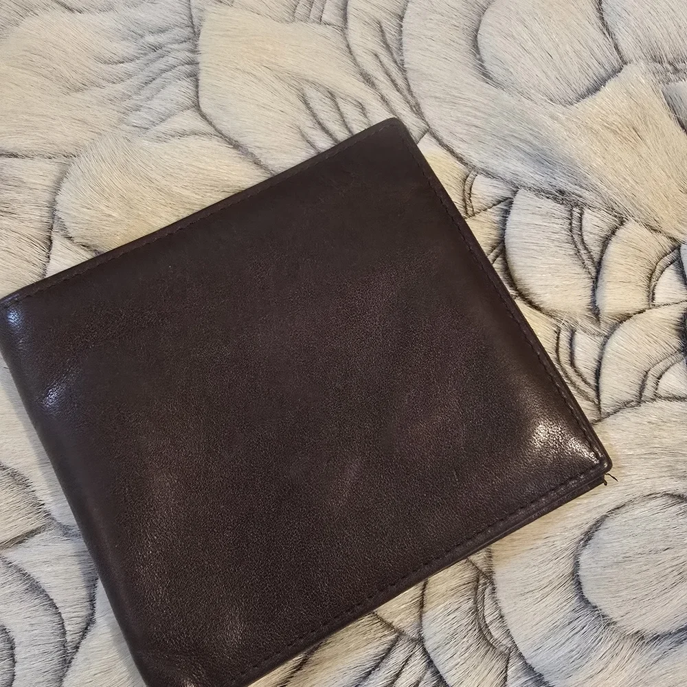 TUMI Dark Brown Leather Card Holder